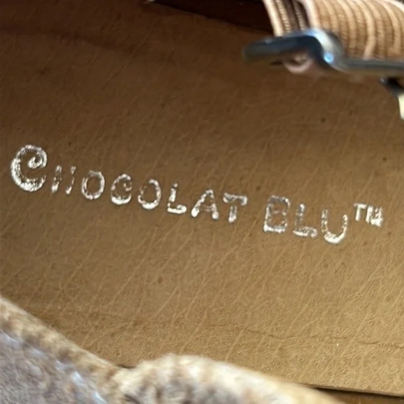 Anthropologie Chocolat Blu Odette T-Strap Mary Jane Heels Tan Leather Size 8.5 - Picture 12 of 14